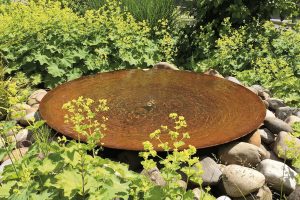 Cortenstahl-Gartenbrunnen Wasserschale aus Cortenstahl Cortenschale als Gartenbrunnen